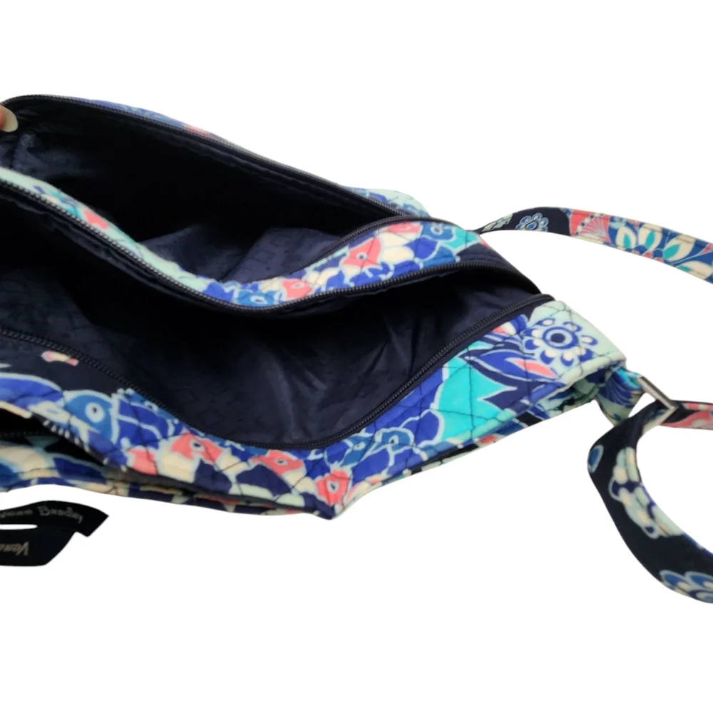 Vera Bradley Lotus Flower Quilted Fabric Crossbody Hipster Purse Bag